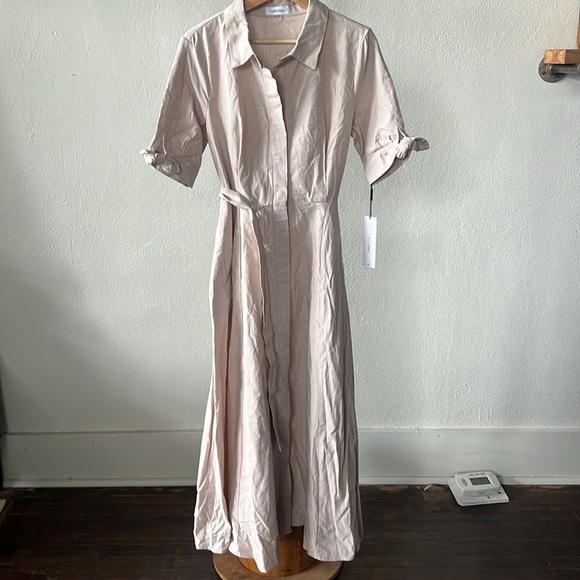 NWT Calvin Klein Collared Button Up Dress Size 10 - Picture 2 of 6